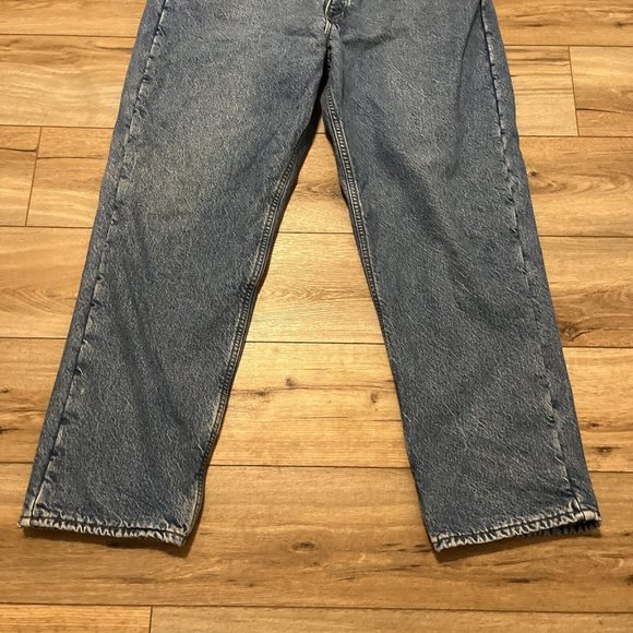 Men's Carhartt Fleece Lined Jeans SZ 42 x 32 VTG USA Made Denim Blue B155 DST - Picture 3 of 12